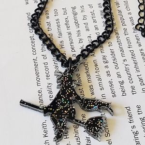 Witch Charm Bracelet Glitter Lucite Black NWT …